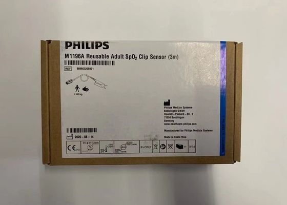 फिलिप M1196A वयस्क Spo2 सेंसर पुनः प्रयोज्य 3m D सिर 8 पिन सफेद रंग