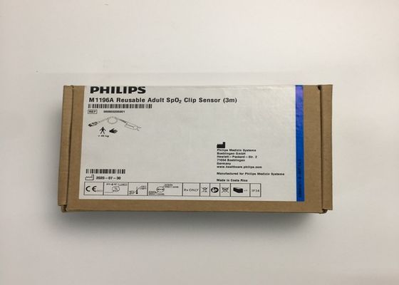 Phlip M1196A ईसीजी प्रतिस्थापन भागों, 8 पिन कनेक्टर के साथ फिंगर क्लिप सेंसर 3M