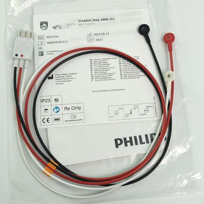 REF M1673A PHILIP रोगी मॉनिटर CBL 3 लीडसेट स्नैप AAMI ICU PN 989803145111