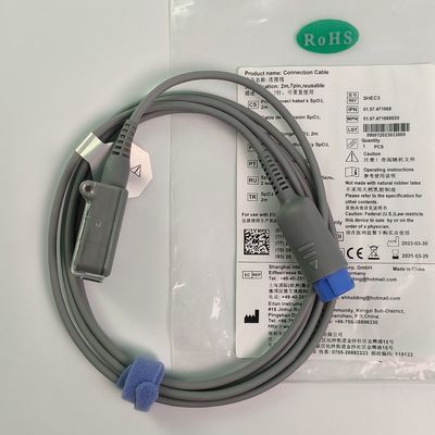 REF SHEC3 रक्त ऑक्सीजन विस्तार केबल 2M नीला गोल सिर एकल स्लॉट 7 पिन L 2.0 मीटर