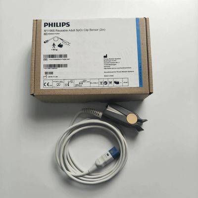 PHILIP मूल M1196S पुनः प्रयोज्य वयस्क SpO2 क्लिप सेंसर (2m) REF:989803174381