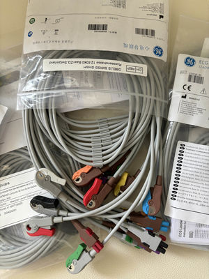 GE 2104749-001 -Conjunto 10 लीड ईसीजी लीडवायर और ट्रंक केबल,AHA