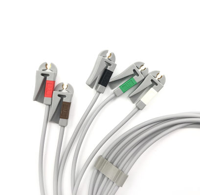 GE Ref:412681-001 मल्टी-लिंक ईसीजी लीडवायर ग्रुप सेट,5 -लीड,ग्रेबर,AHA 74 CM /29 IN