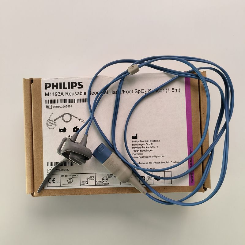 PHILIP मूल M1193A पुनः प्रयोज्य नवजात हाथ / पैर SpO2 सेंसर (1.5M) REF: 989803103241