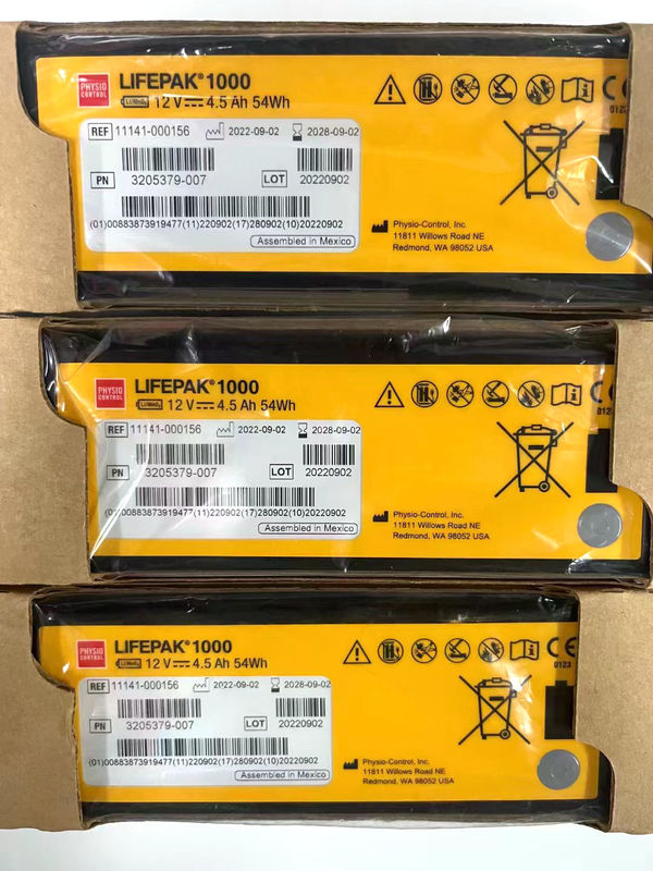 REF:1141-000156 चिकित्सा उपकरण बैटरी मेडट्रॉनिक LIFEPAK 1000 डिफिब्रिलेटर बैटरी 12V 4.5Ah 54Wh