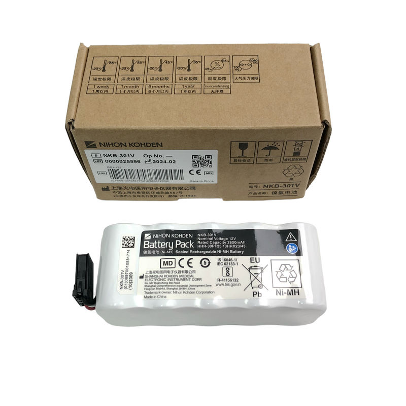 NIHONKOHDEN NKB-301V सील रिचार्जेबल Ni-MH बैटरी नाममात्र वोल्टेज 12v नाममात्र क्षमता 2800mAh